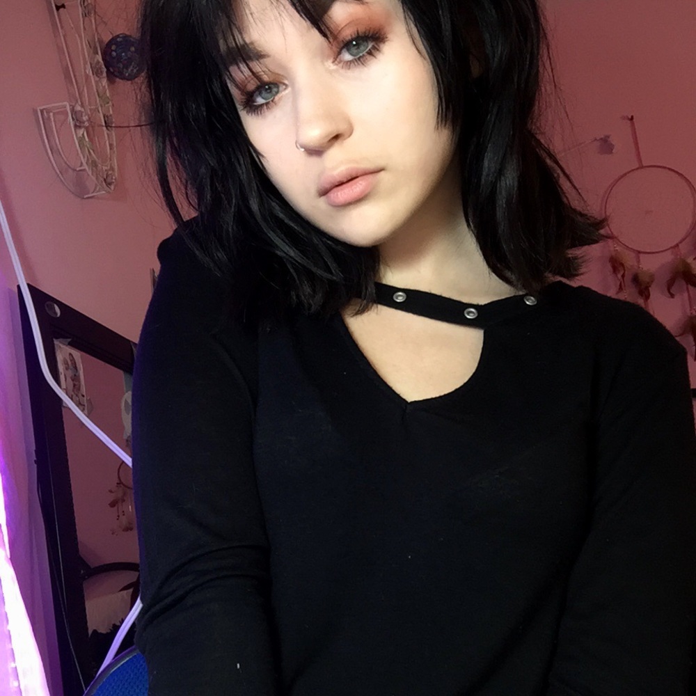 women’s black, long sleeve shirt